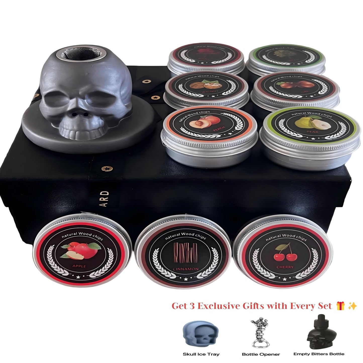 BarrelVibes Nightfall Skull Cocktail Kit 💀 | Whiskey & Cocktail Gift Set – Worldwide Shipping